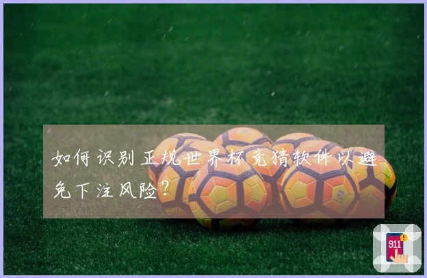 如何识别正规世界杯竞猜软件以避免下注风险？